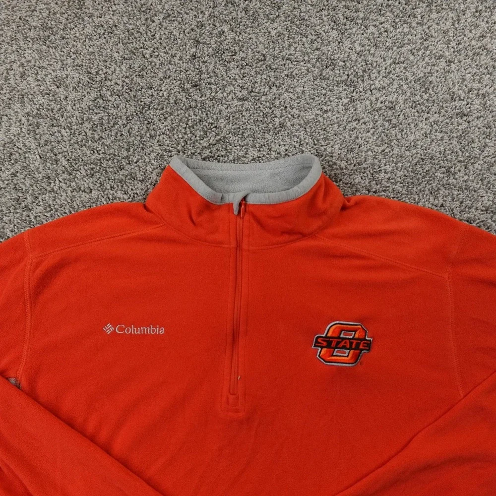 Oklahoma State Cowboys Pullover Mens M Orange‎ NCAA Football Columbia 1/4 Zip